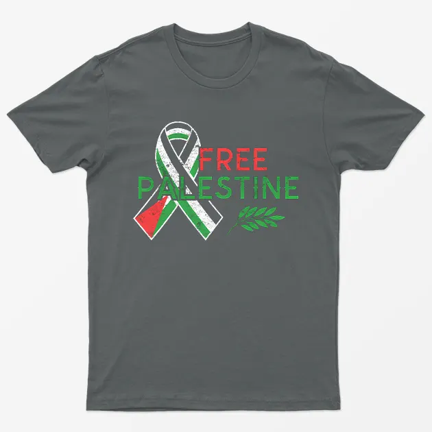 Charcoal Free Palestine Boycott Israel T-Shirt