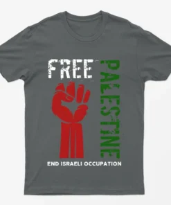 Charcoal Free Palestine End Israeli Occupation T-Shirt