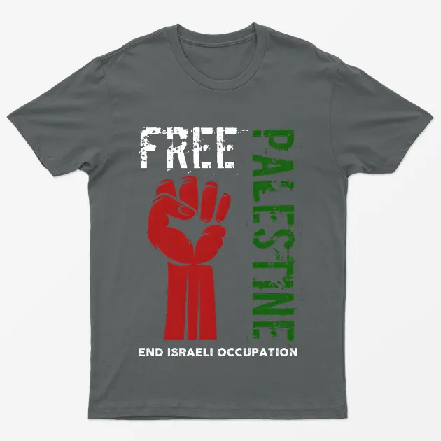 Charcoal Free Palestine End Israeli Occupation T-Shirt