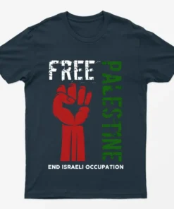 Navy Blue Free Palestine End Israeli Occupation T-Shirt