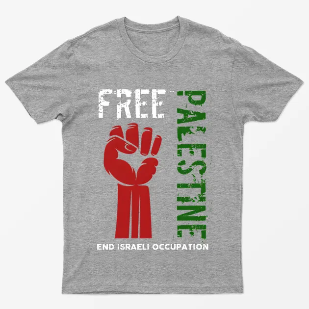 Sport Grey Free Palestine End Israeli Occupation T-Shirt