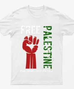 White Free Palestine End Israeli Occupation T-Shirt