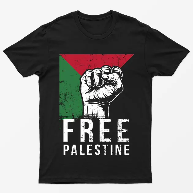 Black Free Palestine Fist T-Shirt