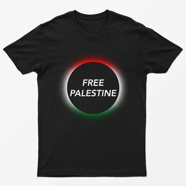 Black Free Palestine Flag Gaza T-Shirt