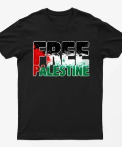 Black Free Palestine Gaza Graphic T-Shirt