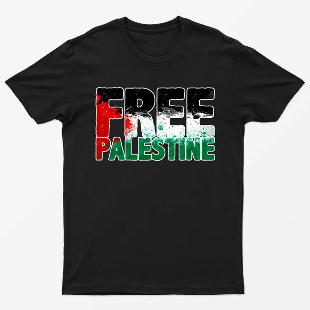 Black Free Palestine Gaza Graphic T-Shirt