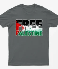 Charcoal Free Palestine Gaza Graphic T-Shirt