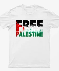 White Free Palestine Gaza Graphic T-Shirt