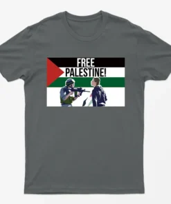Charcoal Free Palestine Graphic T-Shirt