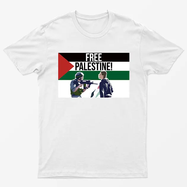 White Free Palestine Graphic T-Shirt