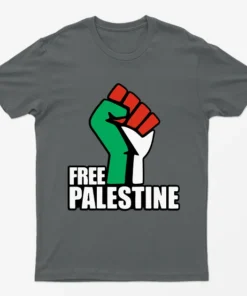 Charcoal Free Palestine Power Fist T-Shirt