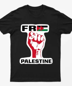 Black Free Palestine Raise Your Fists T-Shirt