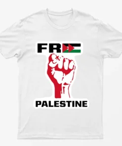 White Free Palestine Raise Your Fists T-Shirt