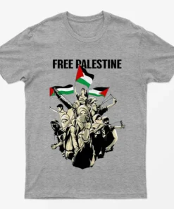 Sport Grey Free Palestine Raise Your Flags T-Shirt