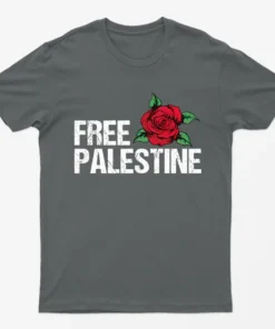 Charcoal Free Palestine Rose T-Shirt