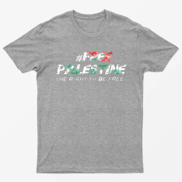 Sport Grey Free Palestine The Right To Be Free T-Shirt