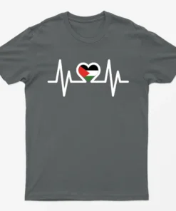 Charcoal Free Palesting Heart Beats T-Shirt