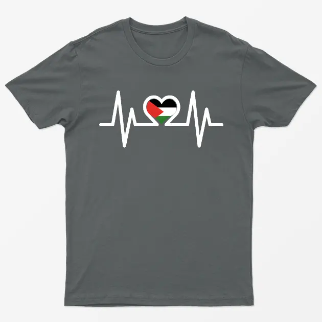 Charcoal Free Palesting Heart Beats T-Shirt