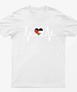 White Free Palesting Heart Beats T-Shirt
