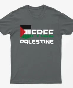 Charcoal Freedom For Palestine Graphic T-Shirt