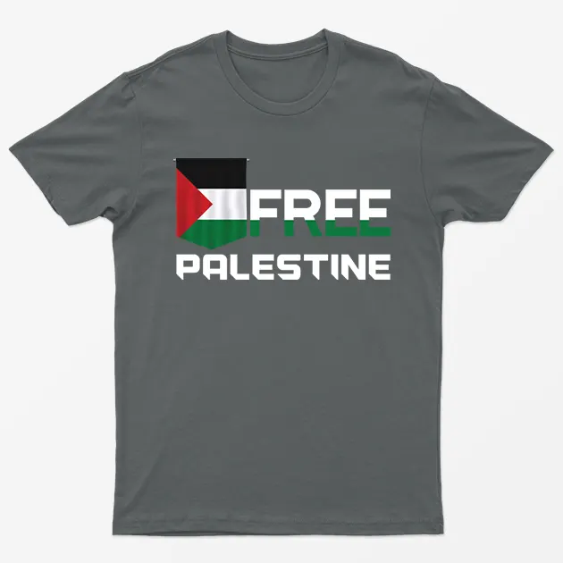 Charcoal Freedom For Palestine Graphic T-Shirt