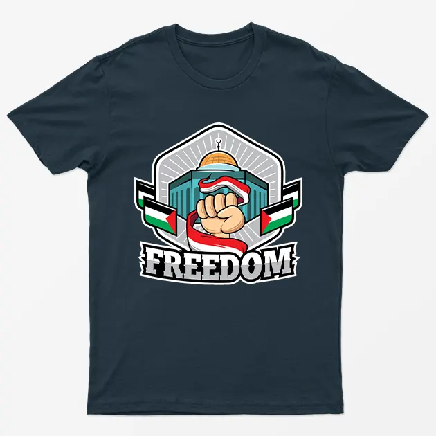 Navy Blue Freedom For Palestine T-Shirt