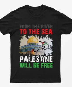 Black From River To Sea Free Palestine Graphic T-Shirt