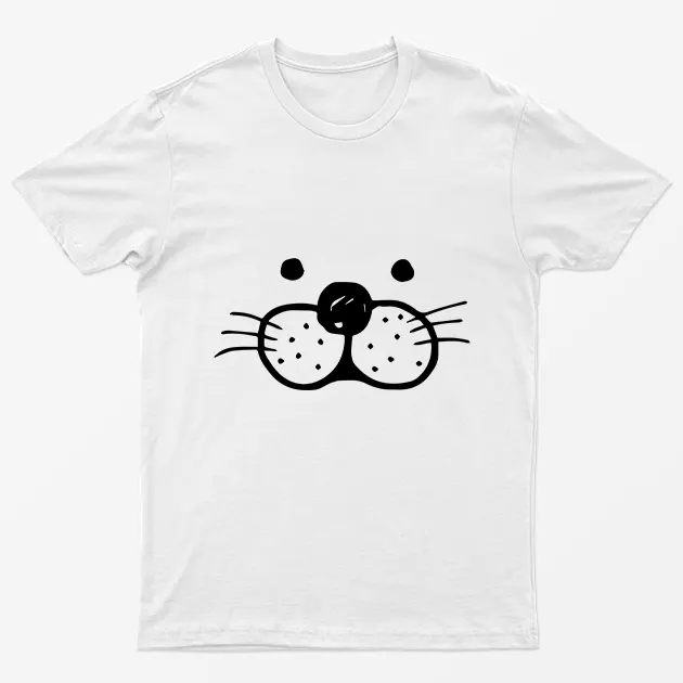 White Funny Seal Face Animal T-Shirt