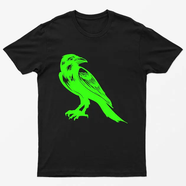 Black Glowing Crow Silhouette T-Shirt