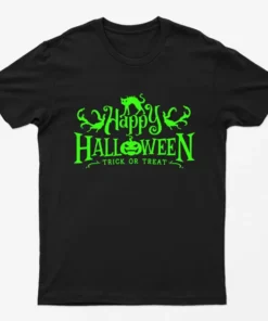 Black Glowing Halloween Trick or Treat T-Shirt