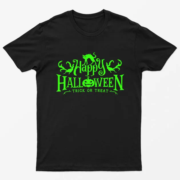 Black Glowing Halloween Trick or Treat T-Shirt