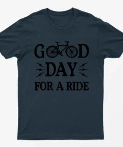 Navy Blue Good Day For A Ride Bicycle T-Shirt