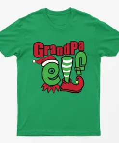 Irish Green Grandpa Elf Christmas T-Shirt