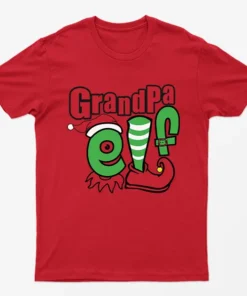Red Grandpa Elf Christmas T-Shirt