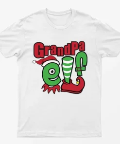 White Grandpa Elf Christmas T-Shirt