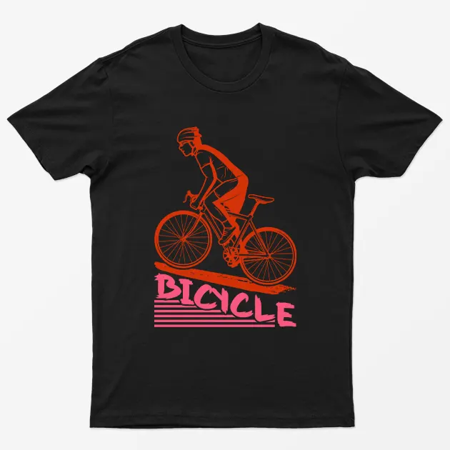 Black Graphic Bicycle T-Shirt