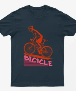 Navy Blue Graphic Bicycle T-Shirt