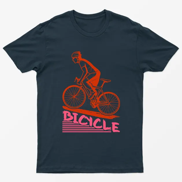 Navy Blue Graphic Bicycle T-Shirt