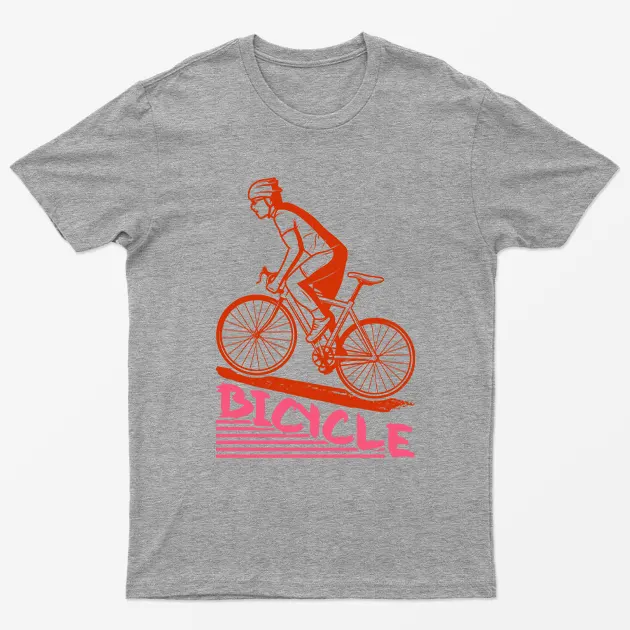 Sport Grey Graphic Bicycle T-Shirt