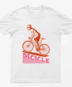 White Graphic Bicycle T-Shirt