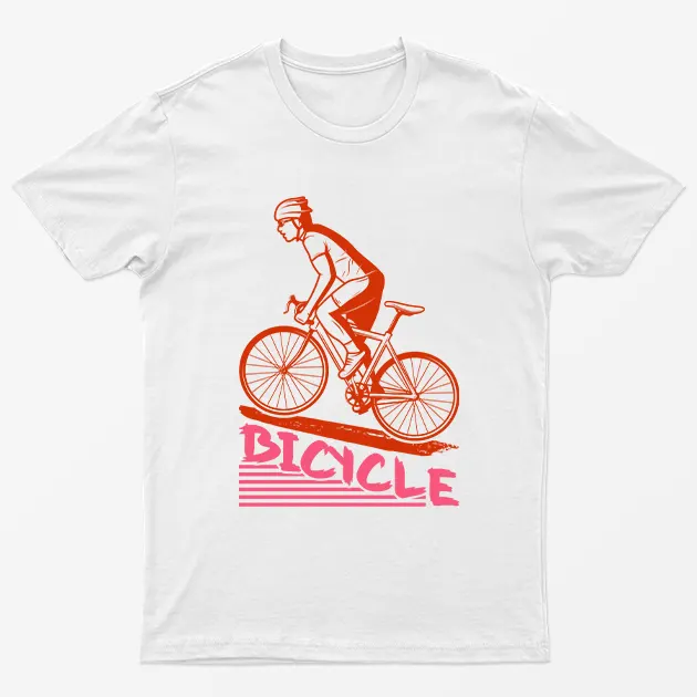 White Graphic Bicycle T-Shirt