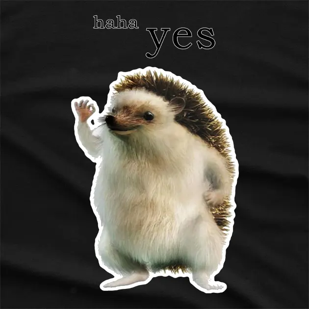 Haha Yes Hedgehog Funny T-Shirt