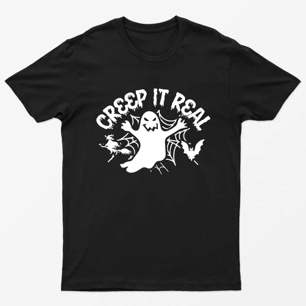 Black Halloween Creep it Real T-Shirt