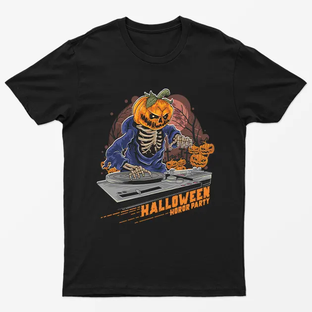 Black Halloween Horror Party T-Shirt