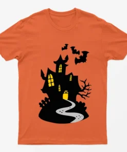 Orange Halloween House T-Shirt