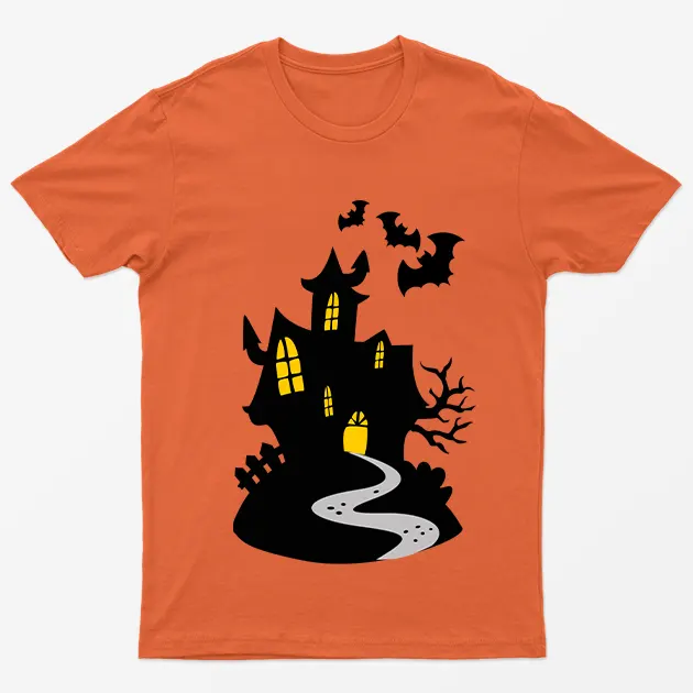 Orange Halloween House T-Shirt