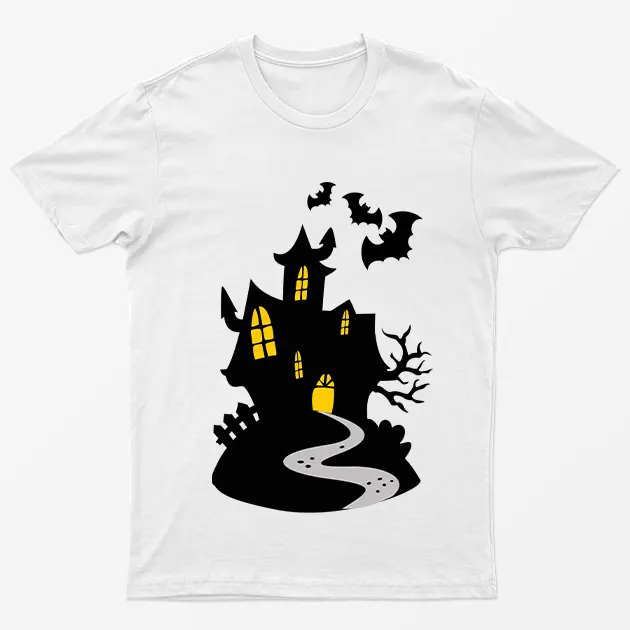 White Halloween House T-Shirt