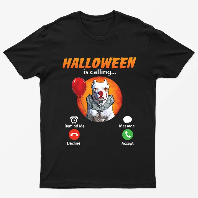 Black Halloween Is Calling  Pennywise T-Shirt