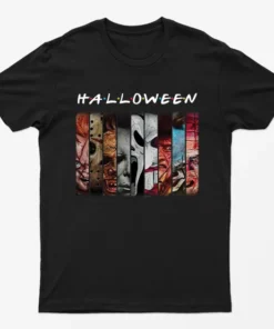Black Halloween Villians Graphic T-Shirt