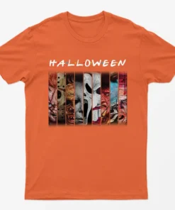 Orange Halloween Villians Graphic T-Shirt